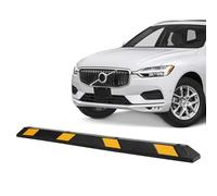 Tope de rueda de caucho resistente para garaje y entrada - Antideslizante, resistente a la intemperie, con cinta reflectante amarilla - Protector de estacionamiento profesional para coches, camiones y