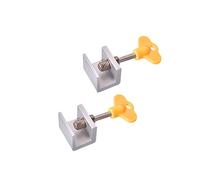 Tope de seguridad para ventanas de aluminio, Cerradura de ventana puerta corredera aleación aluminio for seguridad y mascotas plateada 3x2,45 cm 2 piezas(2pcs)