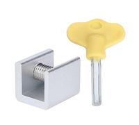 Tope de seguridad para ventanas de aluminio, Tope de bloqueo seguridad for ventana corrediza aleación aluminio con llaves, color plateado, 3x2,5 cm, paquete 10