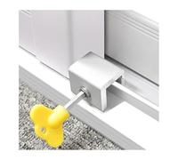 Tope de seguridad para ventanas de aluminio, Tope de bloqueo ventana, limitador cuña seguridad deslizante, aleación aluminio(Single Hole)