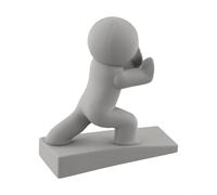 Tope decorativo antideslizante para asegurar puertas y proteger suelos, diseñado para su uso en hogares que admiten mascotas y tipos de puertas regulares (gris)