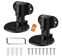 Tope magnético de puerta de metal, con cierre magnético de altura ajustable para puerta, soporte de taladro invisible, con doble adhesivo y tornillo oculto para pared y suelo, sin taladro, para el hogar, oficina, dormitorio, color negro, paquete de 2