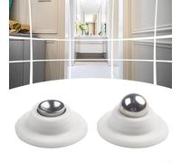 Tope magnético de silicona para puerta, anticolisión, resistente al viento, succión de piso con textura cepillada, diseño corto silencioso para oficina en casa, 4,7 cm (blanco)