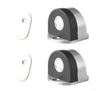 Tope magnético para puerta de acero inoxidable con doble método de instalación para proteger paredes y puertas (plateado)