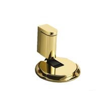 Tope magnético para puerta de piso con mecanismo de bloqueo ajustable diseñado para una fácil instalación con adhesivo adhesivo o opciones de tornillo (amarillo)
