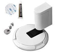 Tope mecánico para puerta de piso, tope magnético para puerta, sin perforaciones, silencioso, ajustable, sin perforaciones, cierre magnético para puerta de piso con adhesivo (blanco)