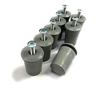 Tope para persiana de cierre 40 mm / 28 mm cerrado - Protección contra insectos/avispas o abierto, blanco o gris incl. tornillo y disco (4 pares 28 mm gris cerrado)