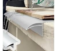 Tope para pintar el reflujo de agua de lluvia y goteo de aluminio grueso, 2,7 m, evita que el agua se dañe, disponible en múltiples longitudes (0,5 m), color blanco