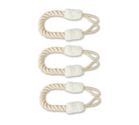 Tope para puerta, 3 unidades, protección contra pinzas, 60 cm, algodón, tope de puerta, cuerda para mascotas y niños, protección contra pinzas, color blanco