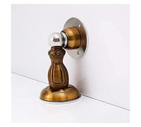 tope para puertas, Protector de pared acero inoxidable cepillado con cierre oculto, tope puerta sin clavos, estable y firme(Yellow Bronze)