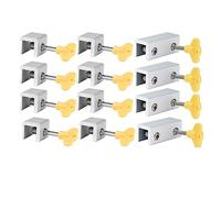 Tope para ventanas de aleación de aluminio, Restrictor de bloqueo llave for ventana y puerta corredera, dos tamaños, paquete 1 a 10 unidades(5pcs Single Hole)