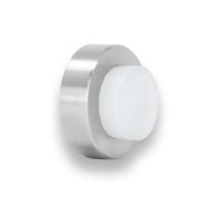 Tope Puerta de Pared Manilla, Adhesivo o Tornillo, Acero Inoxidable Mate, Goma Blanca 35mmx 18mm, I-254/35-BAM