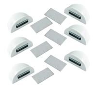 Tope puertas suelo con iman blanco - Topes para puertas suelo con iman 6 unds - Tope puerta magnetico adhesivo - Sujeta puertas suelo - Retenedor puerta iman magnetico