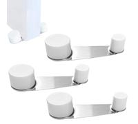 Tope puertas suelo giratorio 4 unids - Topes para puertas suelo con retenedor blanco - Sujeta puertas adhesivo - Retenedor puerta giratorio 360º