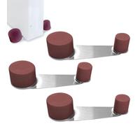 Tope puertas suelo giratorio 4 unids - Topes para puertas suelo con retenedor marron - Sujeta puertas adhesivo - Retenedor puerta giratorio 360º