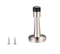 Tope superior de puerta de acero inoxidable con amortiguación de goma para amortiguar silenciosamente la puerta y proteger las puertas en entornos residenciales y hoteleros (plateado)