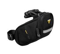 Topeak Aero Wedge Pack DX - Alforja para sillín de Bicicleta (0,9 L, poliéster 600D, con Soporte QuickClick y Tiras Reflectantes, Impermeable, para Bicicleta de Carrera)