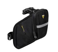 Topeak Aero Wedge Pack DX - Alforja para sillín de Bicicleta (1,3 L, poliéster 600D, con Soporte QuickClick y Tiras Reflectantes), Color Negro