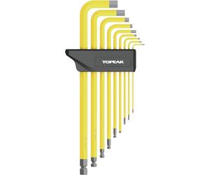 Topeak Duohex 15400210 - Juego de llaves hexagonales (9-TLG, SNCM-V, acero/plástico, mango en L desplazable, color negro/amarillo, compacto, 23 x 10,5 x 1,8 cm)