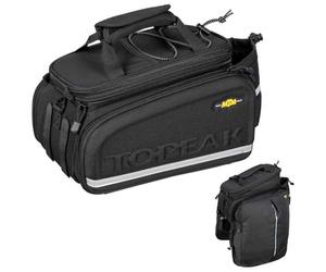 Topeak MTM - Maletero multimontaje DXP, Resistente al Agua, con Laterales expandibles para Adaptarse a KLICKfix/Racktime Snapit o MIK Adaptador, Color Negro
