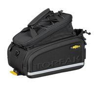Topeak MTX TrunkBag DX (MTX 2.0) con TrunkLock - Bolsa portaequipaje de 12,3 L con Sistema QuickTrack, Compartimento Ampliable en la Tapa, Soporte para Botellas y Correa para el Hombro, Color Negro
