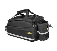 Topeak MTX TrunkBag EX (MTX 2.0) con TrunkLock - Bolsa portaequipaje de 8 L con Sistema QuickTrack, Soporte para Botellas, Correa para el Hombro y Detalles Reflectantes, Color Negro
