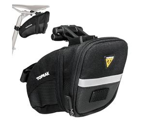 Topeak Paquete de cuña Aero, con fijador F11, Micro, Negro, Largo x Ancho x Alto 6.6 x 14 x 8.1 cm / 2.6 Pulgadas x 5.5 Pulgadas x 3.2 Pulgadas