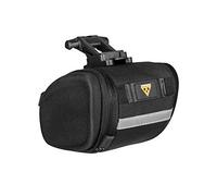 Topeak Sidekick - Bolsa de Asiento con cuña, Color Negro | El panel lateral se abre para un fácil acceso | Carcasa semirrígida resistente a la intemperie | Bolsillos de malla | Se