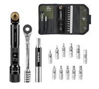 Topeak Torq Rocket MiniX - Llave dinamométrica - Herramienta de trinquete ajustable de 1-6 Nm con 11 puntas y funda de transporte