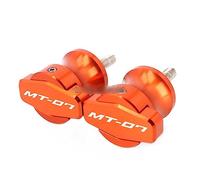 Topes Anticaida Moto Para MT-07 MT07 MT 07 FZ-07 FZ 2014-2023 2021 2020 Soportes de marco CNC para motocicleta M6 Tornillos deslizadores Basculante Carretes Deslizador(Orange)