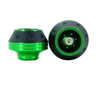 Topes Anticaida Protector contra choques de rueda deslizante de marco de horquilla delantera de aluminio para motocicleta Deslizadores de Marco protección(Green)