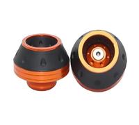 Topes Anticaida Protector de choque de rueda de aluminio para motocicleta, deslizadores de marco de horquilla delantera, almohadilla de choque que cae Deslizadores de Marco protección(For Orange)