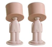 Topes de puerta de seguridad, protector de pared para puerta | 2 x agujeros sin perforación, barrera adhesiva silenciosa, a prueba de niños, extraíble para el dormitorio del hogar