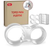 Topes de Puertas Para Manilla LouMaxx - Juego de 6 Topes Transparentes, Dobles- Sujeta Puertas -Tope de Ventana Para Manilla - Instalación fácil y rápida, protección de las paredes y de los muebles