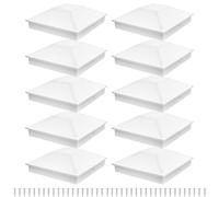 Topes para postes de valla, 4 x 4 pulgadas, resistentes a la decoloración UV, protector decorativo de 10 piezas para porche exterior, patio, muelle al aire libre