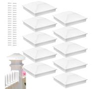 Topes para postes de valla, protector decorativo blanco resistente a la decoloración UV para porche exterior, patio, muelle, buzón al aire libre