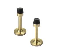 topes para puertas de interior, Paquete de 2 topes de puerta, protector de pared de acero inoxidable dorado, topes de puerta for el hogar con parachoques de goma for amortiguación del sonido (Size :