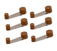 Topes para puertas suelo con autoadhesivo en color marrón o blanco a elegir de 10cm - tope adhesivo puertas de paso todo tipo de suelos - retenedor puerta 360º giratorio (6und, Marrón)