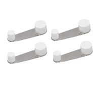 Topes para puertas suelo con autoadhesivo en color marrón o blanco a elegir de 10cm - tope adhesivo puertas de paso todo tipo de suelos - retenedor puerta 360º giratorio (4und, Blanco)