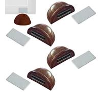 Topes para puertas suelo con iman 4 unds Marron Oscuro - Tope puerta magnetico adhesivo, no requiere taladro de acero inox y plastico- Sujeta puertas suelo protege paredes