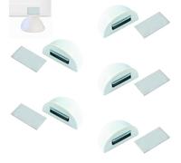 Topes para puertas suelo con iman 5 unds blanco - Tope puerta magnetico adhesivo, no requiere taladro de acero inox y plastico- Sujeta puertas suelo protege paredes (Blanco 5 unds)