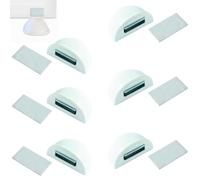 Topes para puertas suelo con iman 6 unds blanco - Tope puerta magnetico adhesivo, no requiere taladro de acero inox y plastico- Sujeta puertas suelo protege paredes (Blanco 6 unds)