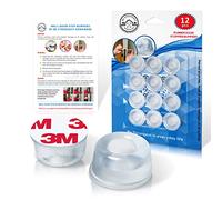 Topes pequeños de goma transparente y dura para puerta, protegen la pared y la ducha, para uso intensivo, 12 unidades