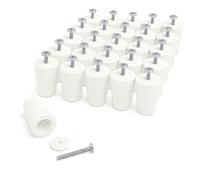 Topes Persianas Blancos 40 mm - Tope Persiana Enrollable de PVC - Recambio para Persianas con Kit Completo de Montaje (Incluye Todo lo Necesario Para su Montaje) Longitud 40mm (16, Blanco)