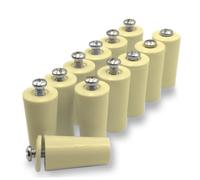Topes Persianas Marfil de 40mm | para para Persianas Enrollables. Fabricados en PVC, |Pack de 12 Unidades | Cada Tope de Persiana Marfil Incluye Todo lo Necesario para su Montaje.
