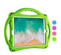 TopEsct Funda infantil para iPad de 6ª/5ª generación, iPad Air/Air 2 y iPad Pro de 9.7 pulgadas, soporte de asa integrado viene con una correa, funda protectora de silicona a prueba de golpes (verde)