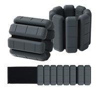 TOPESCT Juego de 2 pesas ajustables para muñeca y tobillo (1 libra/2 libras cada una), pulsera con peso para entrenamiento de fuerza, caminar, correr, pilates, trotar, yoga (Charcoal, 1lb/each)