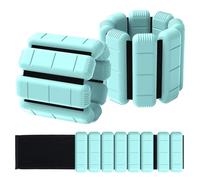TOPESCT Juego de 2 pesas ajustables para muñeca y tobillo (1 libra/2 libras cada una), pulsera con peso para entrenamiento de fuerza, caminar, correr, pilates, trotar, yoga (Turquoise, 1lb/each)