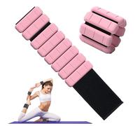 TOPESCT Juego de 2 pesas ajustables para muñeca y tobillo (1 libra/2 libras cada una), pulsera con peso para entrenamiento de fuerza, caminar, correr, pilates, trotar, yoga (Pink, 2lbs/each)