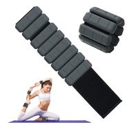 TOPESCT Juego de 2 pesas ajustables para muñeca y tobillo (1 libra/2 libras cada una), pulsera con peso para entrenamiento de fuerza, caminar, correr, pilates, trotar, yoga (Charcoal, 2lbs/each)